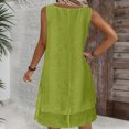 thumbnail image 7 of FRSASU Sleeveless Dress for Women Summer Casual Layered Dress Loose Fit Tank Dresses Fashion Beach Vacation Clothes Green, 7 of 7