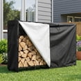 thumbnail image 2 of Heavy Duty Outdoor Firewood Rack - Large Adjustable Steel Log Holder - Weatherproof Storage Organizer - For Fireplace, Patio & Backyard - 8FT Firewood Rack + Waterproof Cover, 2 of 8
