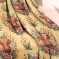 thumbnail image 3 of Yellow Highland Cow Flower Pattern Blanket,Comfortable Soft Lamb Wool Throw Blanket,All Season,Warm Lightweight Blankets for Sofa Bed Couch Living Room Chair,30"x40", 3 of 4