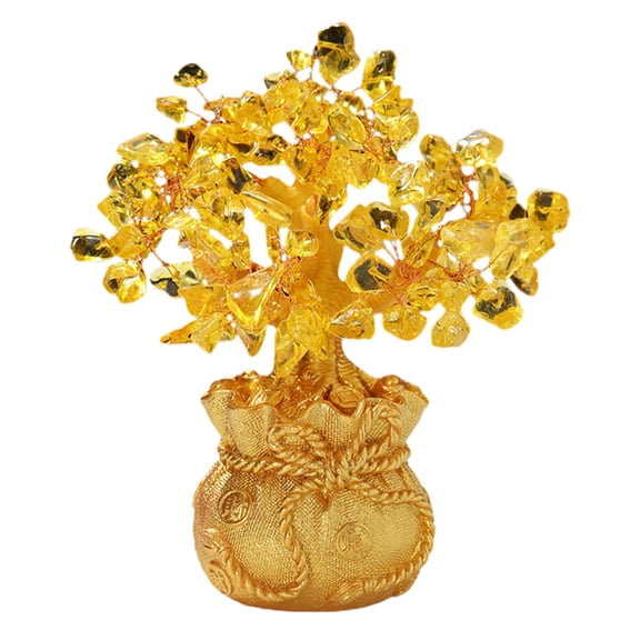 Money Crystals Tree Citrine Decorative Statue Home Decoration Miss
