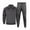 Gray, variant on Men's Full Zip Track Suit Set Long Sleeve Jacket and Drawstring Pants Athletic Jogging Sportswear Outfit