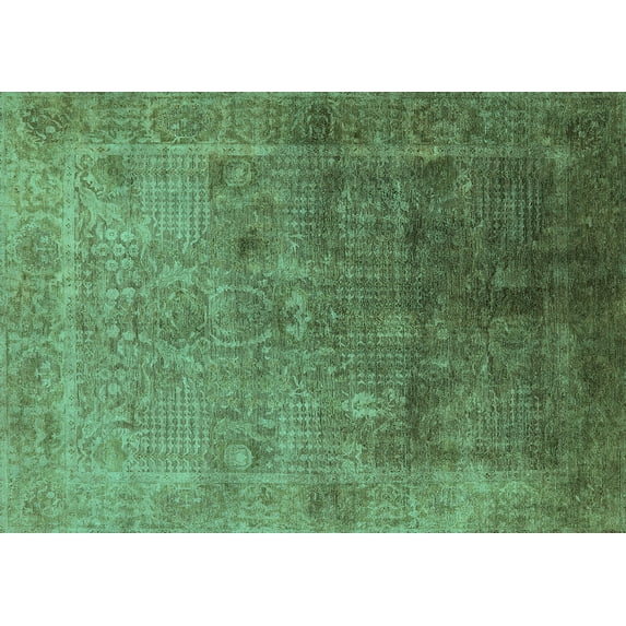 Ahgly Company Indoor Rectangle Oriental Turquoise Blue Industrial Area Rugs, 3' x 5'