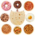 thumbnail image 2 of Manta de tortilla de burritos, suave y afelpada, para cama, sofá, colcha, decorativa, para acampar, picnic, manta cálida de invierno, 2 of 5