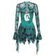 thumbnail image 1 of Vestido Mujer Conjunto De 2 Piezas Chic Y2k Halter Fringe Estético Kuymtek Verde T L para Mujer, 1 of 9