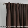 thumbnail image 3 of 3S BROTHERS Solid Linen Look Curtains Drapes Home Decorative Set of 2 Panels Linen Window Curtains Hanging Back Tap & Rod Pocket Nursery Room Bedroom Office - Brown 52"x95" Each, 3 of 7