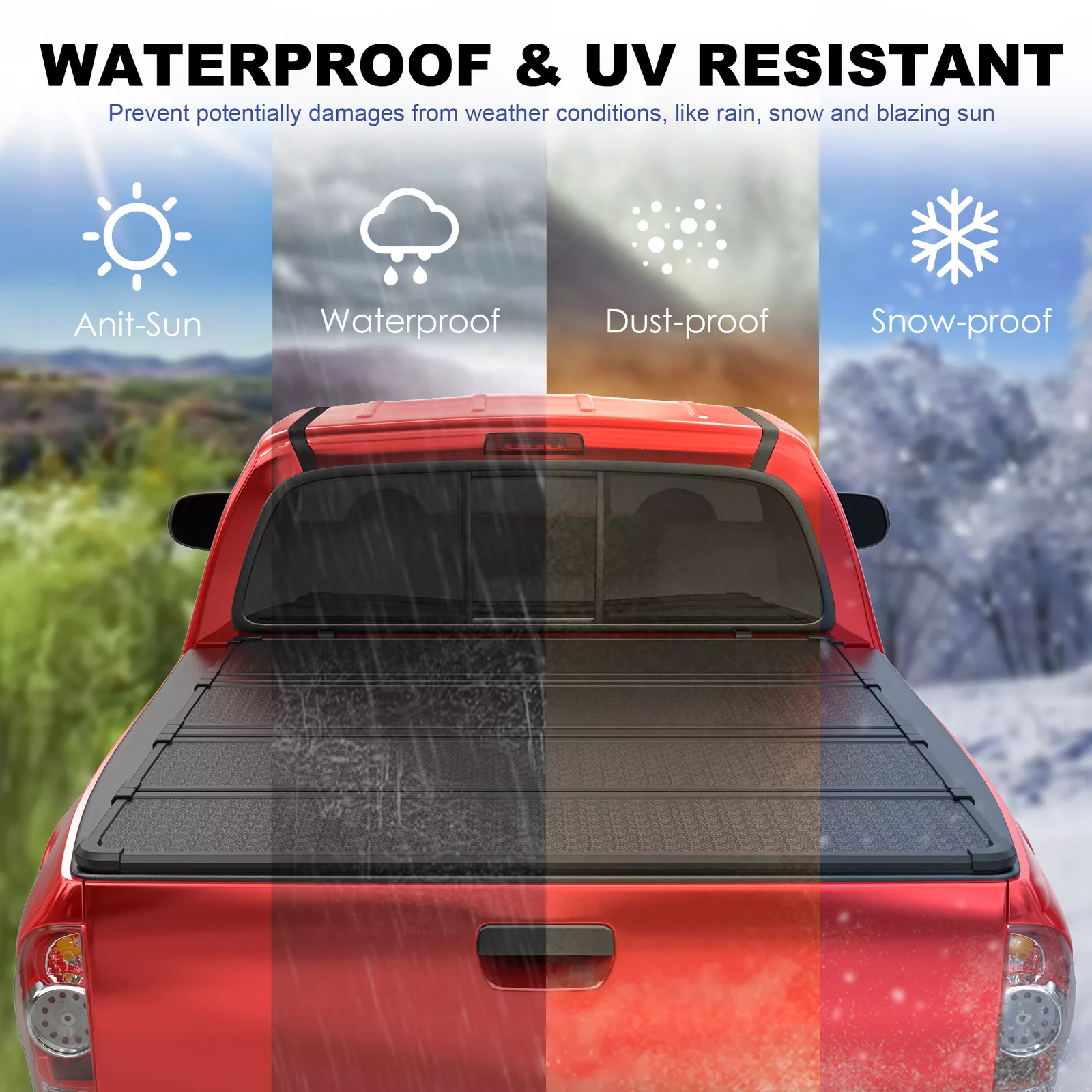 MOSTPLUS 5.5FT 4-Fold Hard Tonneau Cover for 2014-2025 2026 Toyota Tundra Truck Bed Waterproof