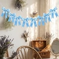 thumbnail image 5 of Soft Blue Bow Garland - 1 String with 8 Satin Bows, Decorative Ribbon Banner for Home, Party, Wedding, Baby Shower, Birthday Decorations, 5 of 6