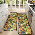 thumbnail image 4 of Kitchen Rugs Sets Of 2,Green Chicken Farm Pattern Anti Fatigue Kitchen Mat Rugs Non Slip Washable,Decorative Kitchen Floor Mats for Kitchen,Sink,Laundry,17"x47"+17"x47", 4 of 5
