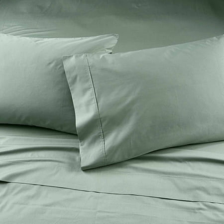 BETTER HOMES & GARDENS COOL & CRISP 4-PIECE 300 THREAD COUNT GREEN RIVER COTTON PERCALE SHEET SET, FULL
