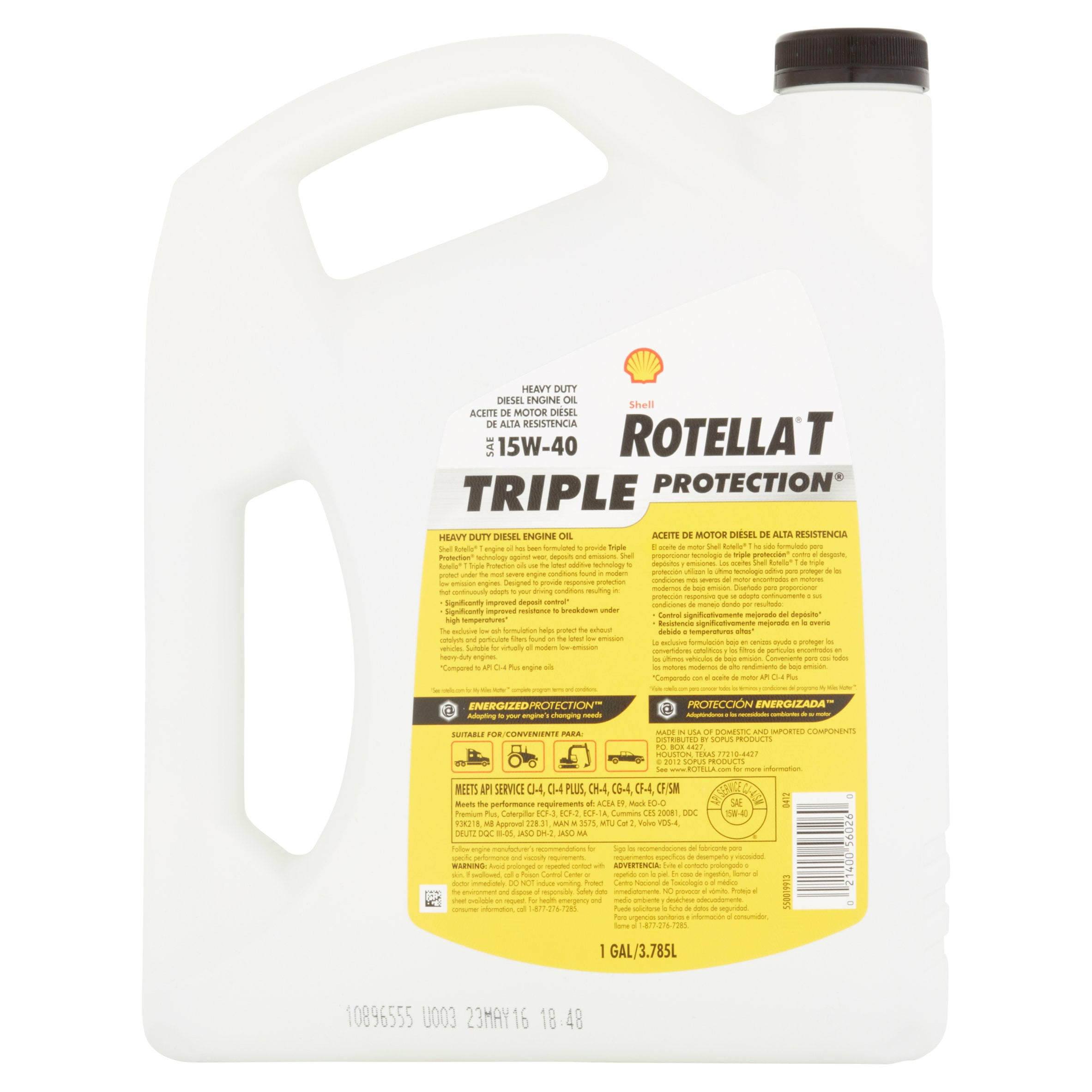 Shell Rotella T 15W-40 Heavy Duty Diesel Oil, 1 gal. - 1