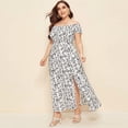thumbnail image 5 of Vestido HUOGUO para mujer, talla grande, hombros descubiertos, estampado floral, 5 of 5