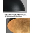 thumbnail image 3 of 20 Inch Large Black Chandelier Dome, Bold Matte Black and Gold Pendant Light with Luxe Glow, Hanging Fixture for Dining Room, Kitchen Island, or Foyer, 3 of 7