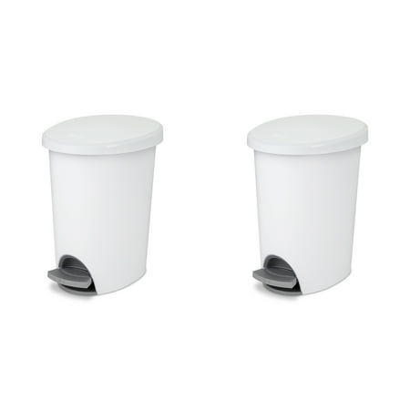 - Sterilite, 2.6 Gal./9.8 L Ultra StepOn Wastebasket, White , Case of 2