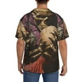 thumbnail image 3 of Lsque Eerie Skull Holding Another print Men's Cuban Collar Short Sleeve Shirt Summer Beachwear Casual Button Down Fashionable Vacation Leisure Shirt-X-Large, 3 of 7