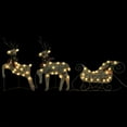 thumbnail image 3 of vidaXL Christmas Decoration Gold Reindeer and Sleigh with LEDs Christmas Lighting, 3 of 10