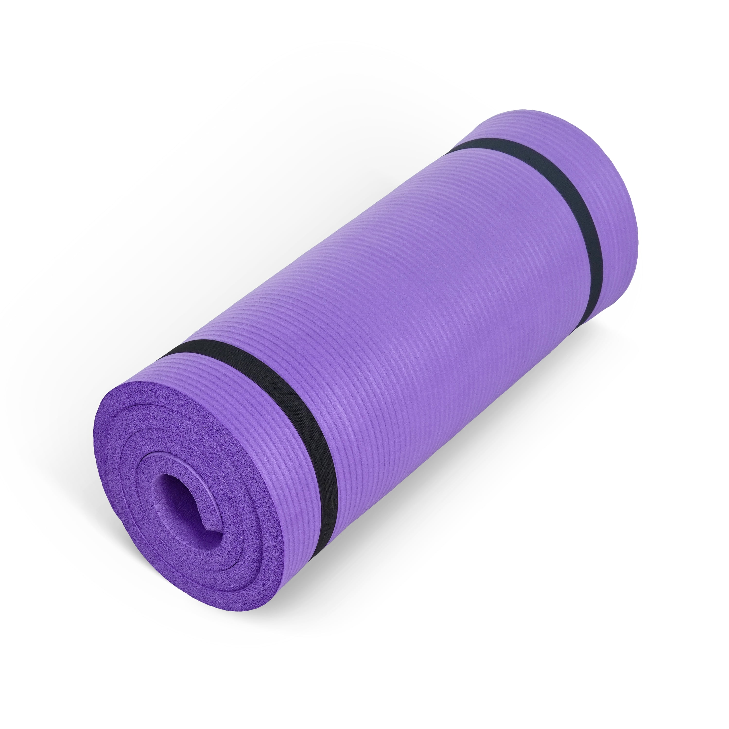 CAP High Density NBR Foam 1-inch Thick Exercise Yoga Mat with Carry Strap, 71"x24"x1" (25.4mm Thick), Purple