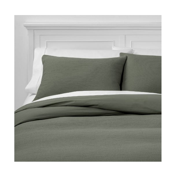 Twin Extra Long Micro Texture Duvet Cover & Sham Set Olive Project 62
