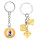 thumbnail image 1 of Llavero de bola 9 Uxcell, bolas de piscina 9 de la suerte con llavero de dado, charm creativo para bolso, billetera, bolso, accesorios de automóvil y teléfono celular, amarillo/amarillo oscuro, 1 of 5