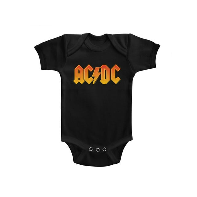 ACDC Grenouillère Orange Solide Noire pour Bébé