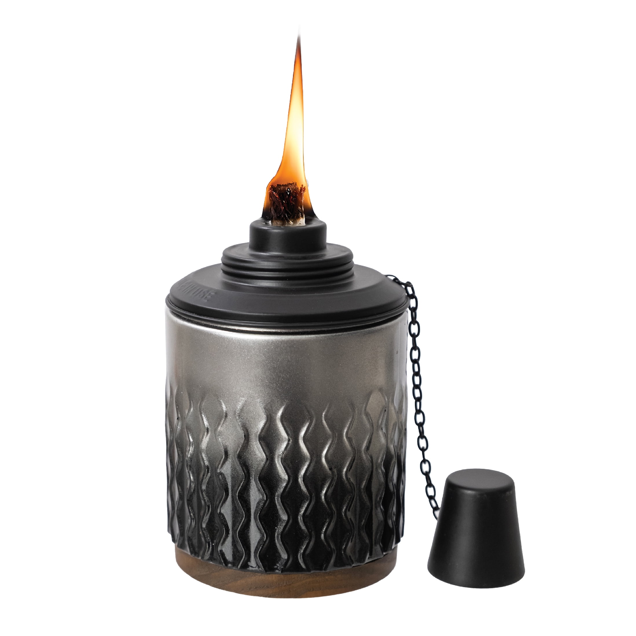 Mainstays Midnight Glass Outdoor Tabletop Torch with Fiberglass Wick, Decorative Torch
