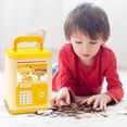 thumbnail image 2 of Safe Deposit Box Toys Children's Bank Piggy Bank with Lights Music and Key, Large Storage Money Saving Coin Bank for Kids with Electronic Lock and Play Features, Yellow, 2 of 5