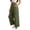 Army Green, variant on Liuinsasek Cotton-Linen Pants for Women Solid-Color Loose Casual High Waist Slimming Elastic Waistband Lightweight Trousers