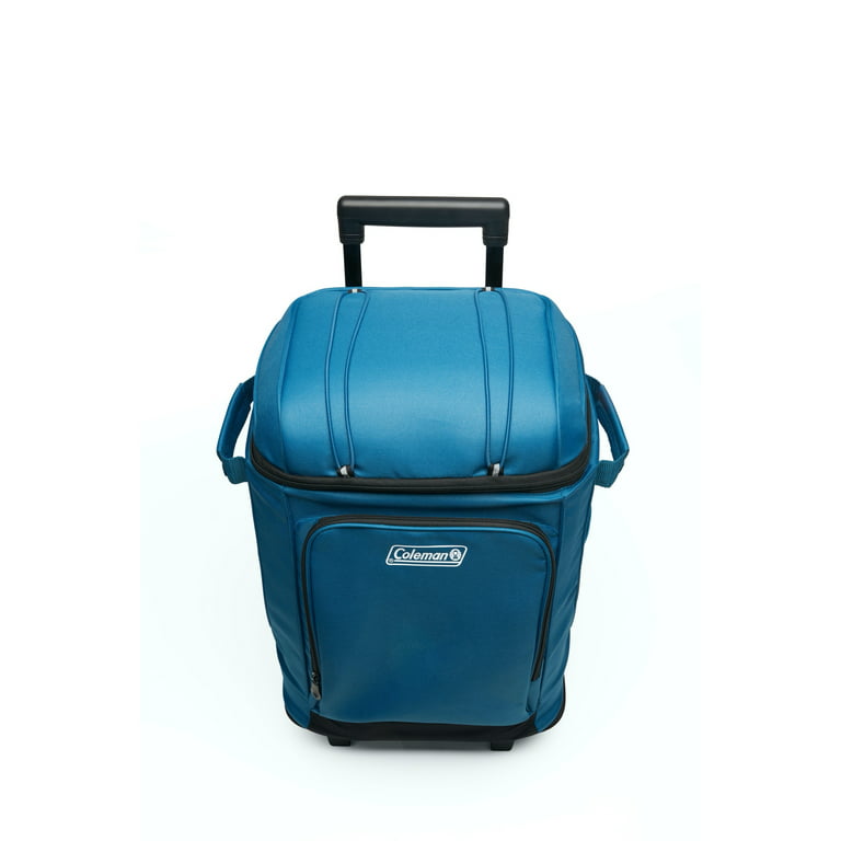 Coleman CHILLER 42-Can Insulated Soft Cooler Bag with Wheels, Blue 