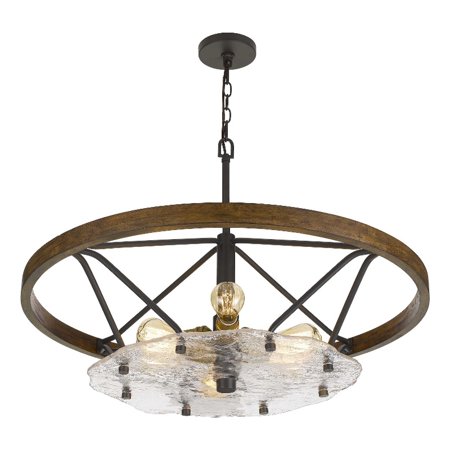 

Cal Lighting Sherrill 6-Light Metal & Wood Chandelier in Bronze/Brown