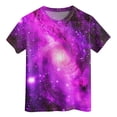 thumbnail image 4 of ZTKWD Boys Girls Kids Shirts Tops Short Sleeve Starry Sky Galaxy Print 6-16 Years, 4 of 4