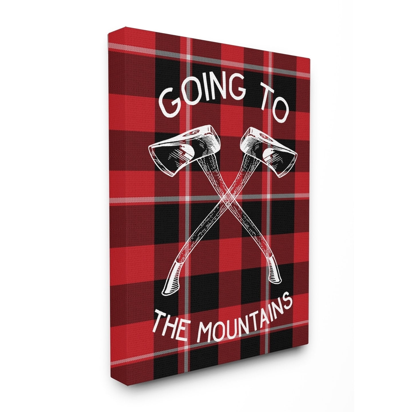 The Stupell Home Decor Collection Going To the Mountains Axes and Plaid Wall Art