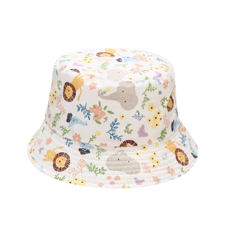 kaondbfi Kids Summer Travel Essentials Clothing Accessories Bucket Hats for Girls and Boys 1-4Y Baby Sun Hat Anti-UV Cartoons Pattern Summer Boys Girls Kids Children
