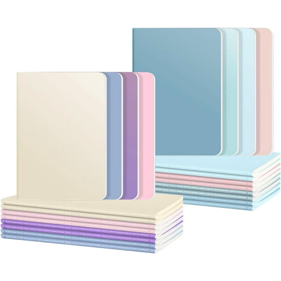 24 Pack Colorful Lined Notebooks, Journals in Bulk, 72 Pages, 36 Sheets,8.3x5.5 Inch, A5 Size, Travel Writing Notebooks Journal for Office School Supplie(Lined-24pack, 8 Colors)