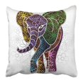 thumbnail image 1 of BSDHOME Animal Elephant Floral Batik Design Graphic Pillowcase 18x18 inch, 1 of 1