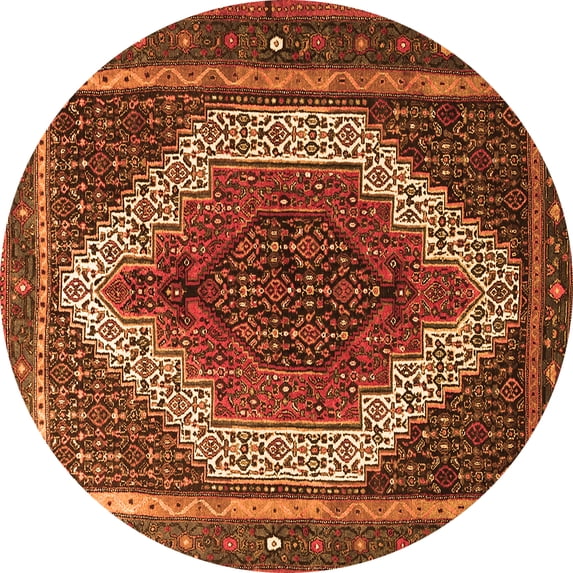 Ahgly Company Indoor Round Persian Orange Traditional Area Rugs, 5' Round