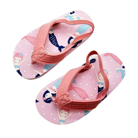 

NEGJ Girls & Boys Flip Flops For Kids Sandals Toddler Summer Shoes With Adjustable Elastic Strap Eva Beach Shoes