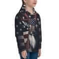 thumbnail image 3 of Uemuo Vintage American Deer Pattern Hooded Sweatshirt for Youth Pullover with Kangaroo Pocket Trendy youth sweatshirt Casual Hoodie for Boys and Girls-Medium, 3 of 6
