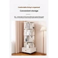 thumbnail image 2 of NEW Rotating Bookshelf with Drawer, 360 Display 5 Tier Corner Bookshelf for Small Space, Floor Standing Bookcase Storage Rack, Wood Narrow Book Shelf Organizer for Bedroom, Living Room (WHITE), 2 of 5