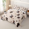 thumbnail image 3 of Homewish Cute Dachshund Quilt King,Dog Paw Prints King Coverlet Set,Beige,Heart Printed Decor,3 Pieces, 3 of 7