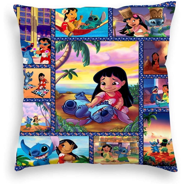 Lilo and Stitch Disney Cushion Cover Pillow Decorative Cartoon Stitch Cushions Cover Pillowcase for Home Sofa Pillowcover Gao Jinjia LED