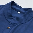 thumbnail image 3 of SjgWCP Men Oversized zip up hoodie Men's Linen Short Sleeved Shirt Solid Color Men's Foreign Trade Men's Summer Men's Cotton Linen Casual Shirt Half Front, 3 of 8