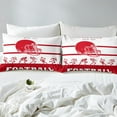 thumbnail image 5 of Erosebridal American Football Bed Sheets Set King Size,Football Sheet Set,White Red Sports Sheets,Football City Team Flat Fitted Sheet with 2 Pillowcases Bedroom Decor(Kansas), 5 of 6