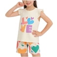 thumbnail image 6 of BOVXNPU Boys Girls Summer Clothing Sets, Girls' Summer Sleeveless Ruffled Round Neck Lace Embroidery Mesh Princess Bow Short Pants Round Neck Tank Top Sets Summer Outfits, 6 of 6