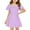 AE05-Light Purple, variant on Inglocry Girls Ruffle Short Sleeve Smocked Summer Dress Kids Square Neck A Line Flowy Mini Dresses 5-14 Years Black 9-10Y