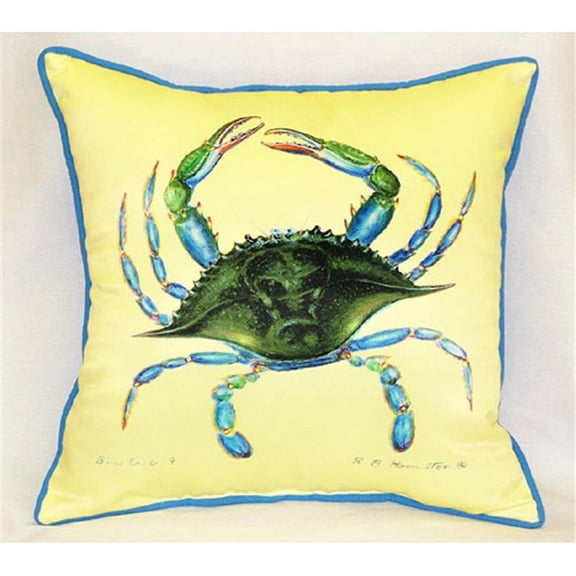 Betsy Drake HJ004 Blue Crab- Female Art Only Pillow 18''x18''