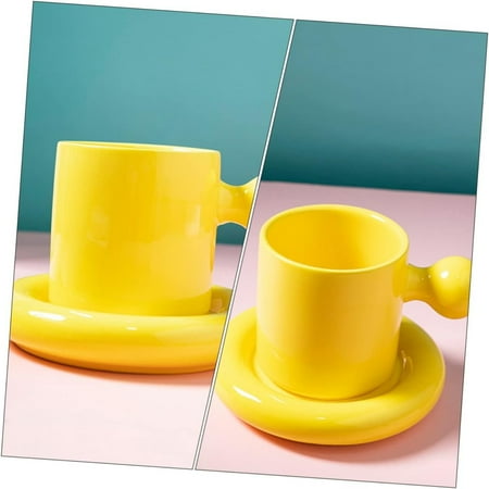 

YIRENWL Perfect for everyday enjoyment in office or home use this high-quality stylish and cute ceramic travel mug set includes elegant durable and classic glass coffee mugs and sauc