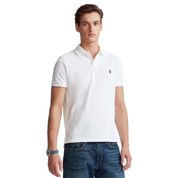 Polo Ralph Lauren Custom Slim Fit Mesh Polo White MD