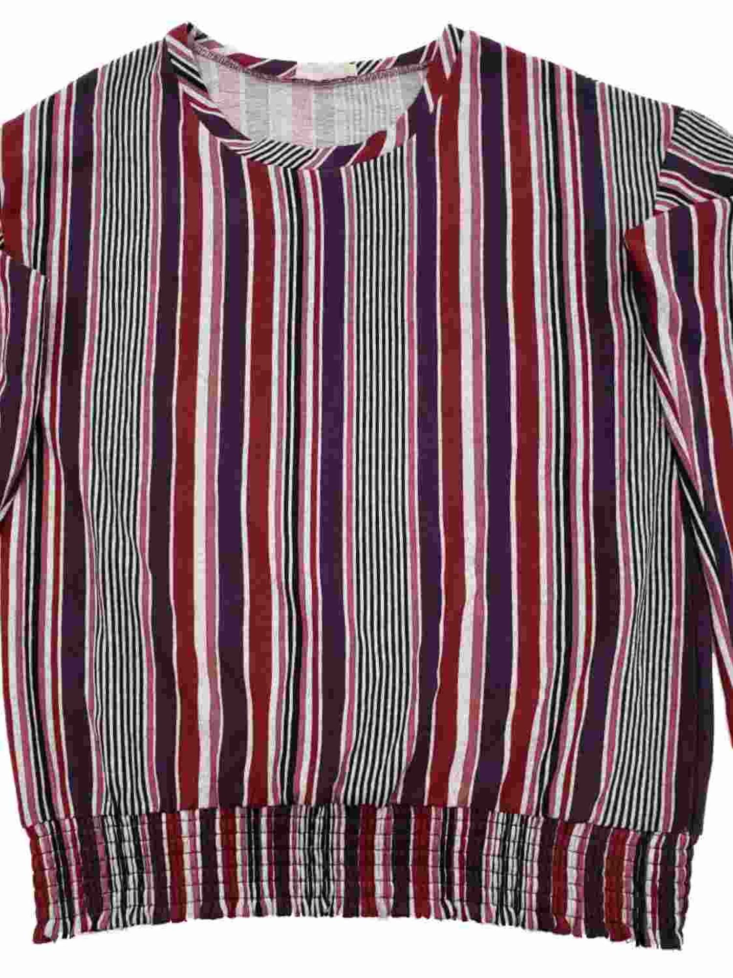 Burgundy striped shirt womens Clearance