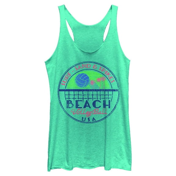 Women's Lost Gods Beach Volleyball USA  Racerback Tank Top Tahiti Blue X Large