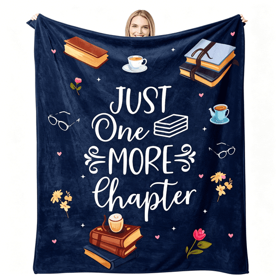 ARLAJO Christmas Book Lovers Gifts Teacher Gifts for Women Men Book Lover Throw Blanket Birthday Gift for Women Librarian Birthday Gift for Friends 60" X50