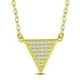 thumbnail image 3 of 925 Sterling Silver White CZ Triangle Womens Pendant Necklace, 3 of 4